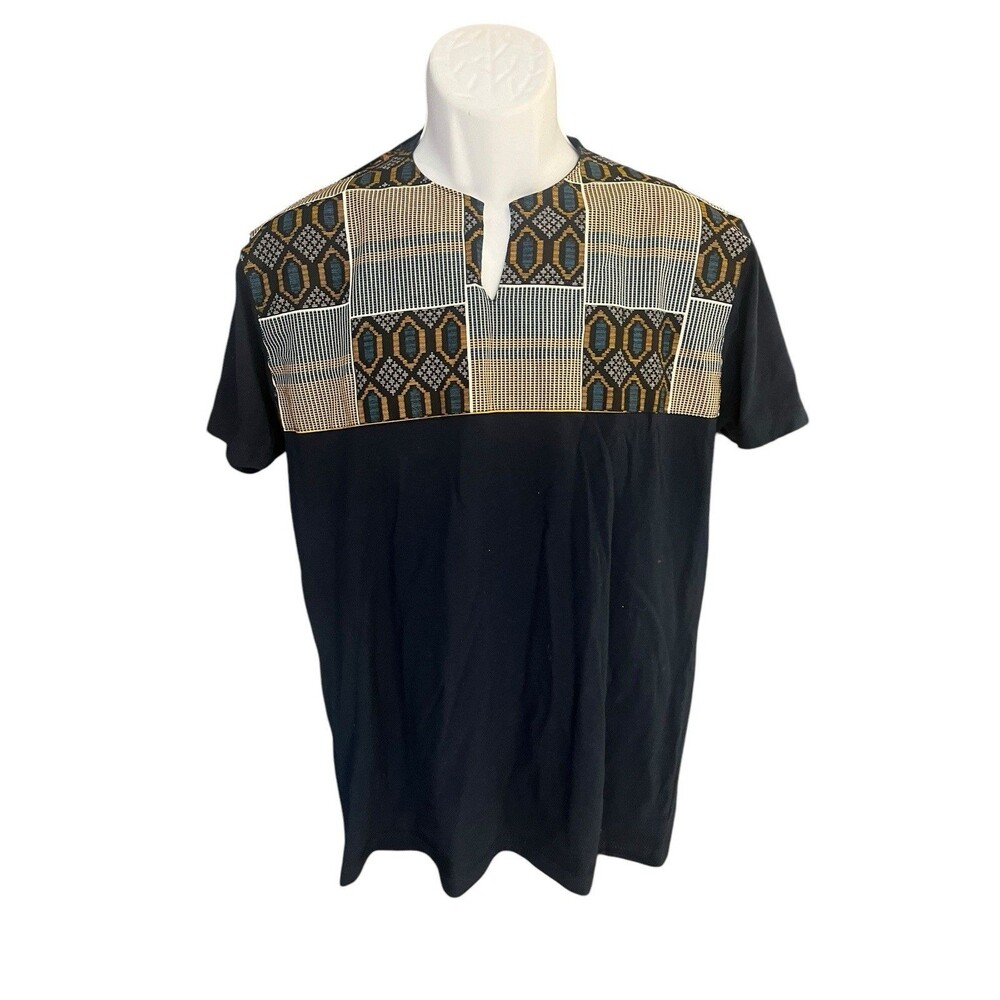 D'IYANU men's M african print ankara print shirt nwt made in usa